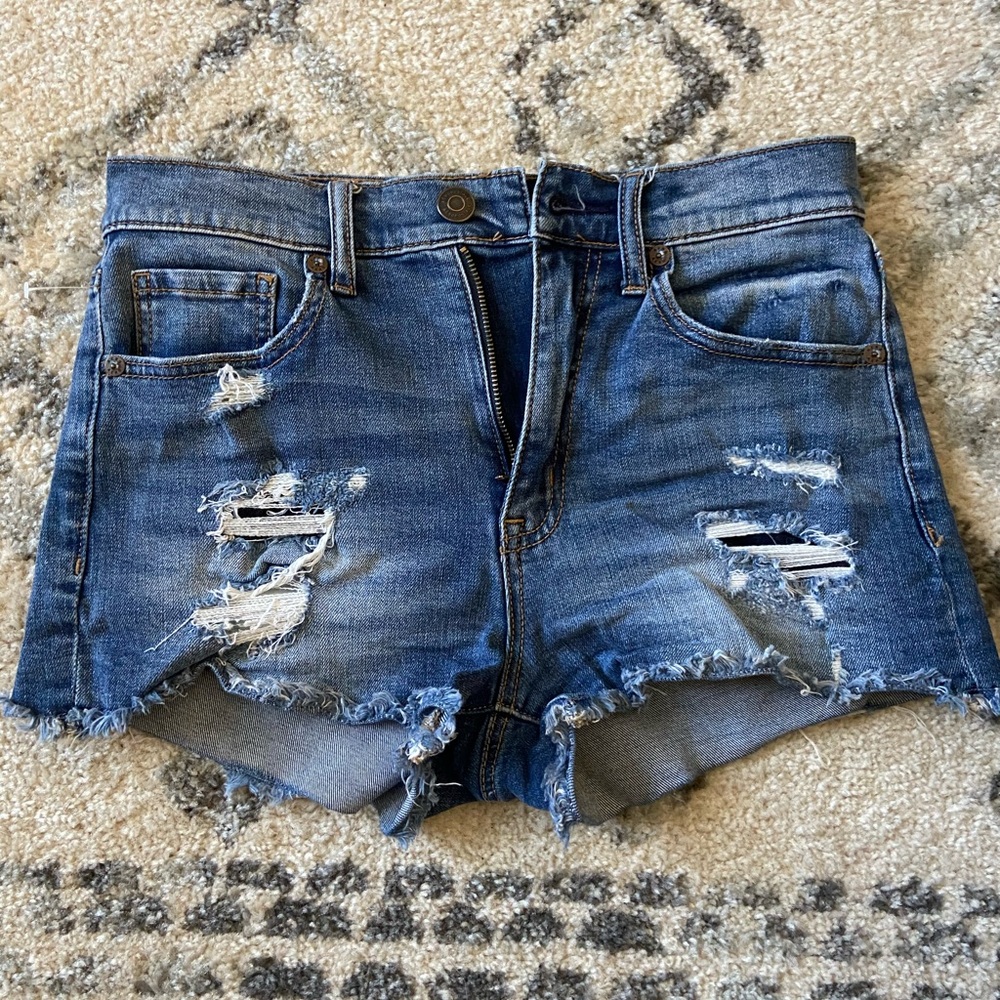 blue jean shorts